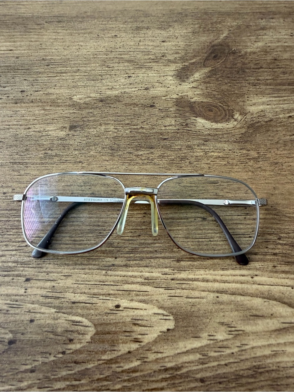 All American Stetson 178 057 57-16-145 Brushed Silver Full Rim Glasses Frame